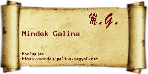 Mindek Galina névjegykártya