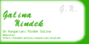 galina mindek business card